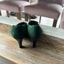 Vintage Christian Dior green heels with gold buckle Image 4
