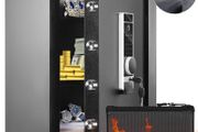 Safe, 2.2 Cubic Feet Home Safe, Steel Security Safe with Fingerprint, Digital Keypad and 2 Keys, Cabinet Safe with Large Fire-proof Bag, Protect Cash, Gold, Jewelry, Documents,