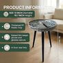 Round Outdoor Side Tables with Detachable Wooden 3 Legs, Versatile Tray Table, Perfect For Round Coffee Table Tea, and Relaxation Time 17.7 Inch (Blue Maze) Image 4