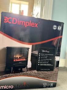 Dimplex MicroStove Optiflame Electric Stove, Compact, Portable Freestanding Fire with Log Fuel Bed, LED Flame Effect and 1.2kW Heater With 600/1200 Watt Heat Settings