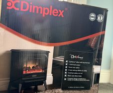 Dimplex MicroStove Optiflame Electric Stove, Compact, Portable Freestanding Fire with Log Fuel Bed, LED Flame Effect and 1.2kW Heater With 600/1200 Watt Heat Settings