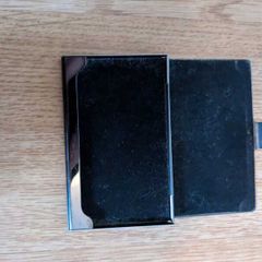 Metal and black velvet business card holder
