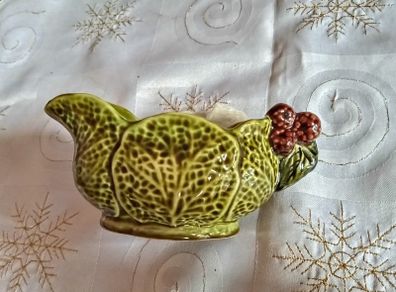Vintage Crown Devon Green Cabbage  Small Sauce Boat