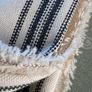 2 metres of 100% cotton canvas treble ticking stripe fabric in oatmeal and vintage black Image 5