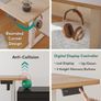 Electric Standing Desk For Gaming 100 x 60 cm Heigh Adjustable Stand up Table with digital display controller Sit Home Office Splice Board White Frame/Oak Top Image 10