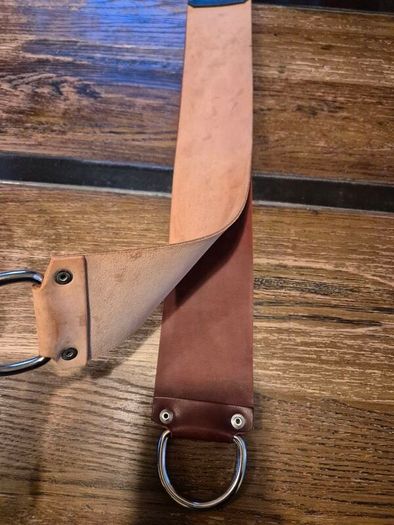 Double straight razor strop cordovan leather