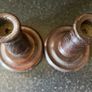 Pair of 5" Turned Oak Candlesticks Image 2