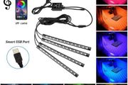 Neon 36 LED Car Interior Ambient Footwell Foot Light with USB Wireless Remote Music APP Control Auto RGB Atmosphere Decorative Lamp