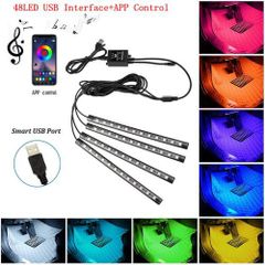 Neon 36 LED Car Interior Ambient Footwell Foot Light with USB Wireless Remote Music APP Control Auto RGB Atmosphere Decorative Lamp