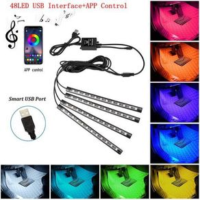 Neon 36 LED Car Interior Ambient Footwell Foot Light with USB Wireless Remote Music APP Control Auto RGB Atmosphere Decorative Lamp