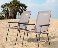 Portal Folding Camping Chair for Adults Set of 2 Mesh Garden Picnic Festival Chair Heavy Duty Foldable Lightweight Hard Armrests High Back Collapsible Beach Fishing Chair Portable Supports 150KG