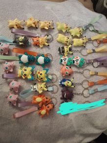 Pokemon figures, keychains, erasers