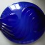 French Arcoroc Cobalt Blue Glass Plate  and Marble Eggs Image 5