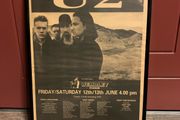 U2 Live at Wembley. Rare, original,  1987 framed poster advert