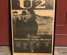 U2 Live at Wembley. Rare, original,  1987 framed poster advert