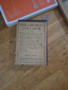 1920s first edition the church and labor by John A Ryan Published by the macmillion company
