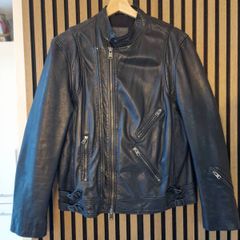 All Saints Men's Black Leather Medium Biker Jacket