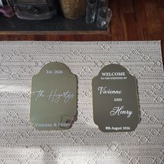 Wedding Mirror Welcome Signs