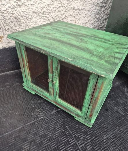 Small Vintage style  2 glass door counter  cabinet