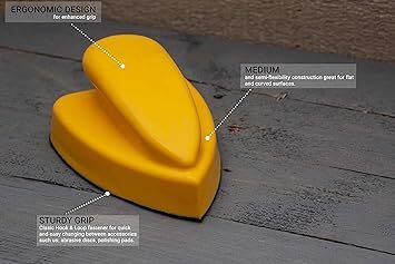 Glass Polish 15911 Hand Sanding Block, Hook & Loop Handheld Sanding Pad | 130 x 90 mm