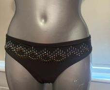BNWT Dunnes Stores  Brown High leg swimming bottoms size UK8 EU36 Free post