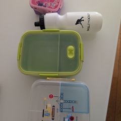 Tiffin boxes (strong and clean) and a running bottle