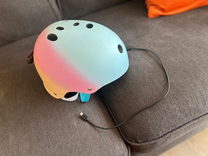 Helmet sunset with light