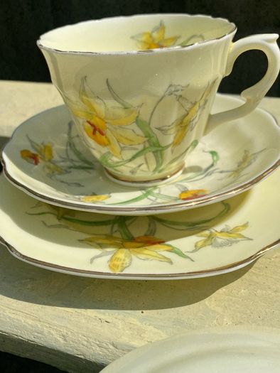 Tea Set vintage China Daffodil pale yellow