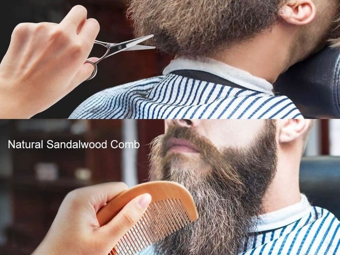 Beard Kit,Beard Growth Care Grooming Kit w/Beard Wash/Shampoo,2 Pack Beard Growth Oil,Beard Balm,Beard Brush,Beard Comb,Scissors,Beard Shaper,Best Beard Mens Gifts for Men Dad Him Christmas (FREE POSTAGE)