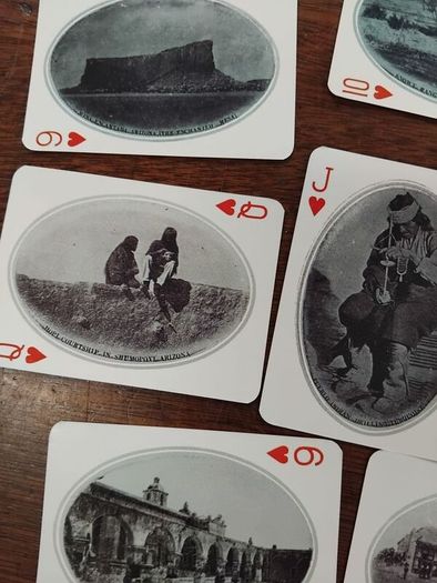 Native American Playing cards and tin