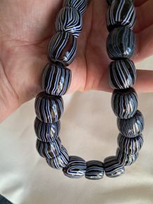 Parfois Black, Blue & White Beaded Statement Necklace