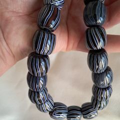 Parfois Black, Blue & White Beaded Statement Necklace