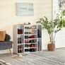 _shoe rack, shoe organizer with adjustable shelf levels, hallway shelf, shoe storage, easy-care melamine coating, 92 x 30 x 88.5 cm, white Image 2