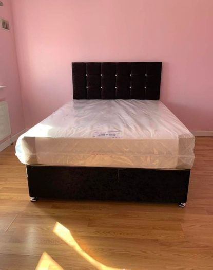 Double and small Double beds in black color
