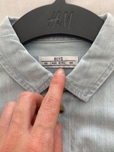 boys shirt blue light denim . New