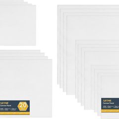 20pcs Canvas Panels (15x20-4pk, 24x30-4pk, 30x40-4pk, 20x20-4pk, 30x30-4pk) 3mm Blank Artist Canvas Board