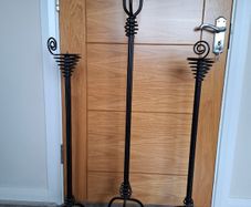 Set of 3 Tall Wrought Iron Candle Holders / Floor