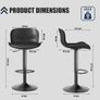 Bar stool Set of 2, 360 swivel chair, height-adjustable, Barstool with backrest and footrest, imitation leather 120kg kitchen stool, Barstools for Kitchen, Dining room, Bar, Black Image 2