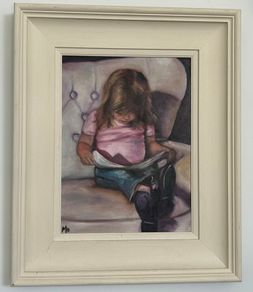 Maureen O'Mahony Oil on canvas 'Girl with book'