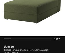 Ikea Jattebo chaise lounge module green corduroy