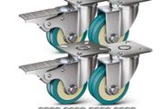 Castor Wheels with Brake Heavy Duty Swivel Wheels  50mm + Screws 200KG