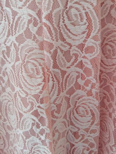 Peach Dress lacy overlay wedding communion