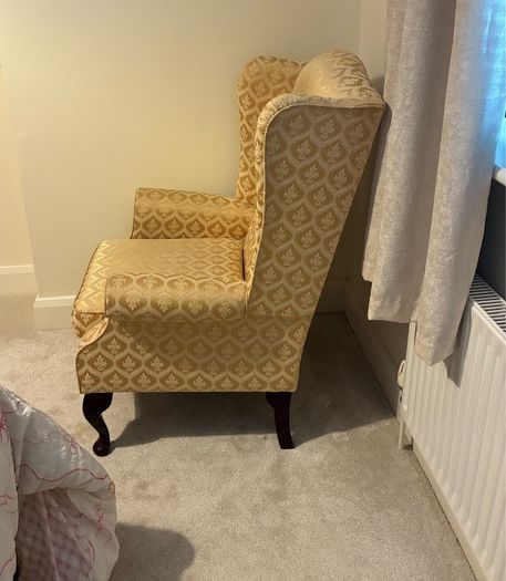 Queen Anne wingback armchair