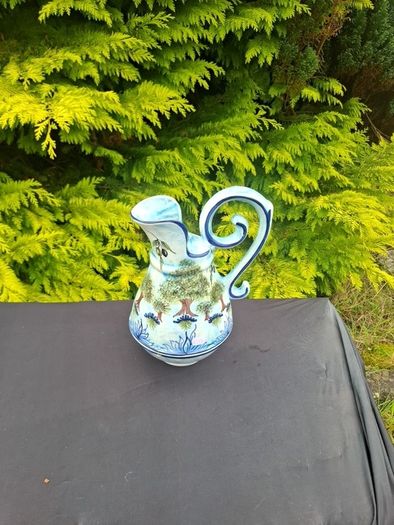 Large ceramic blue washing pitcher