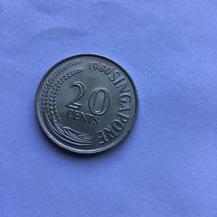1980 Singapore coin 20 Cents