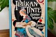Art Nouveau style tin sign wall decor