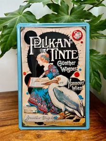 Art Nouveau style tin sign wall decor