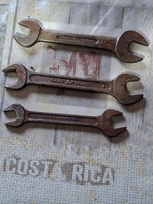 Antique Snail Brand Open-Ended Spanners / Wrenches Set of 3 Postage Available or Collection