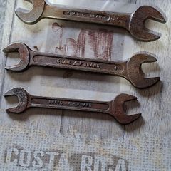 Antique Snail Brand Open-Ended Spanners / Wrenches Set of 3 Postage Available or Collection