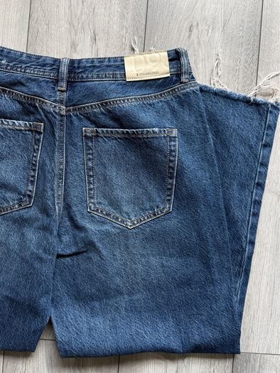 Stradivarius High Waisted Wide Leg Jeans Blue - Size EU 40 / UK 12